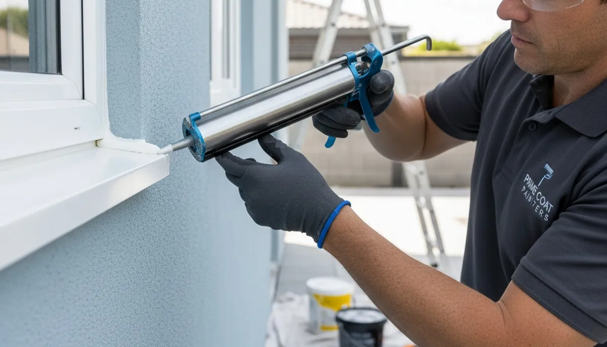 Professional caulking and sealing on San Jose, CA home exterior for weather protection