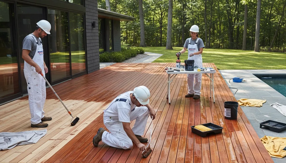 Professional deck staining and restoration in San Jose, CA with UV and moisture protection