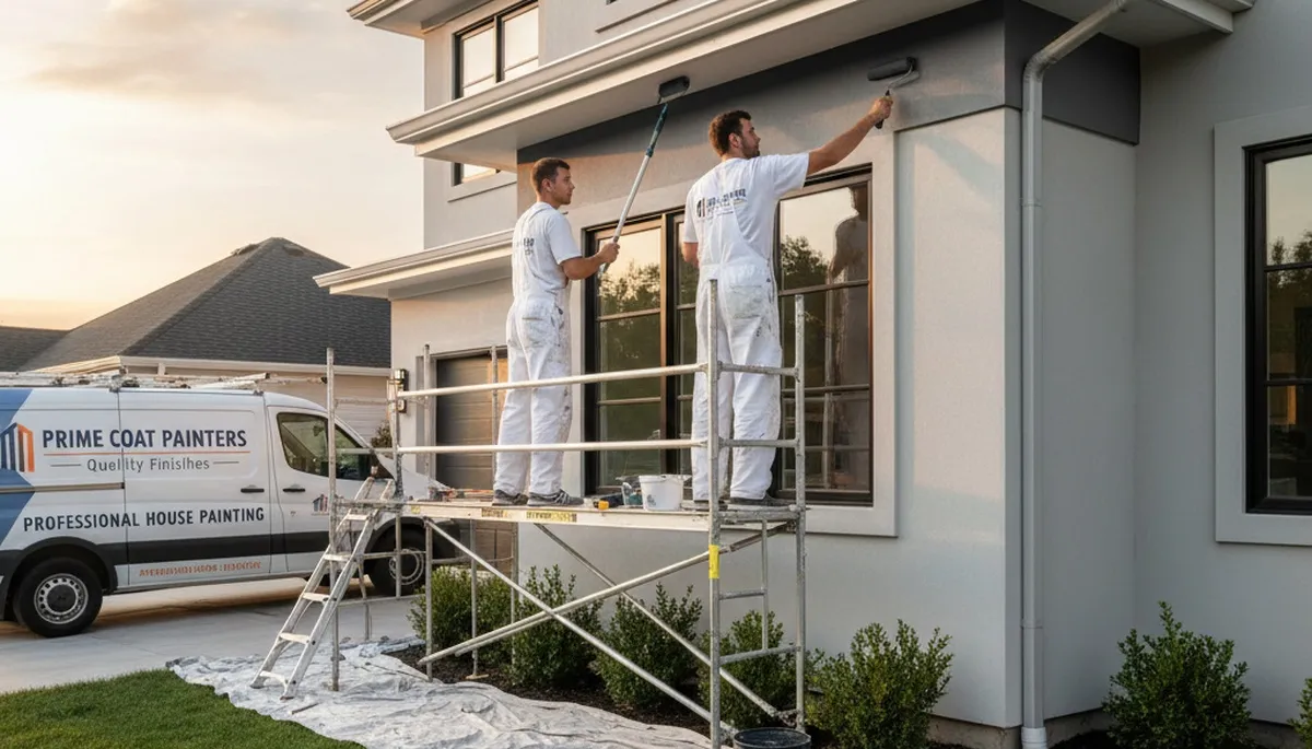 Professional gutter painting on a San Jose, CA home by expert house painters for lasting protection