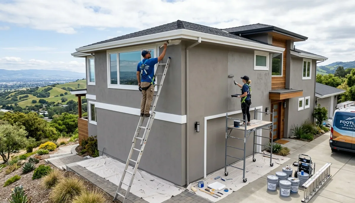 Professional exterior house painters in San Jose CA applying fresh coat for curb appeal
