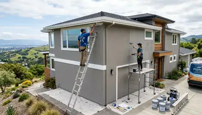 Professional exterior house painters in San Jose CA applying fresh coat for curb appeal