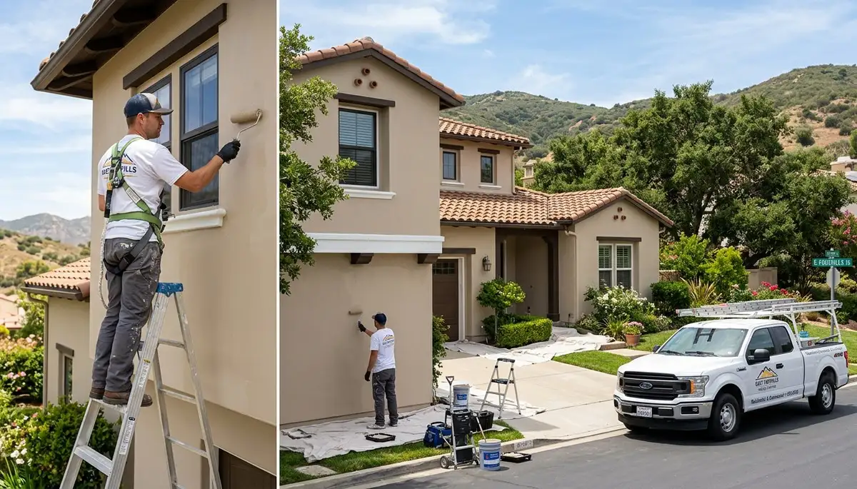 Professional house painters improving home exterior finish in San Jose, CA