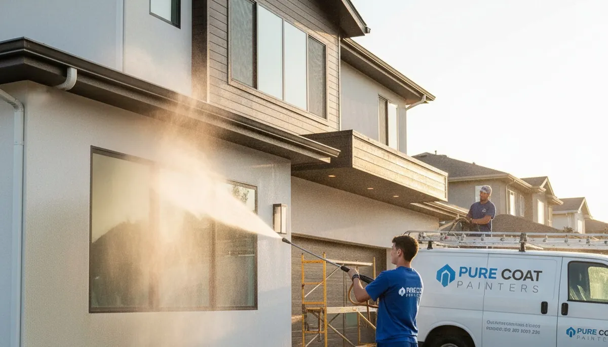 Professional pressure cleaning of stucco and concrete surfaces in San Jose, CA by local experts