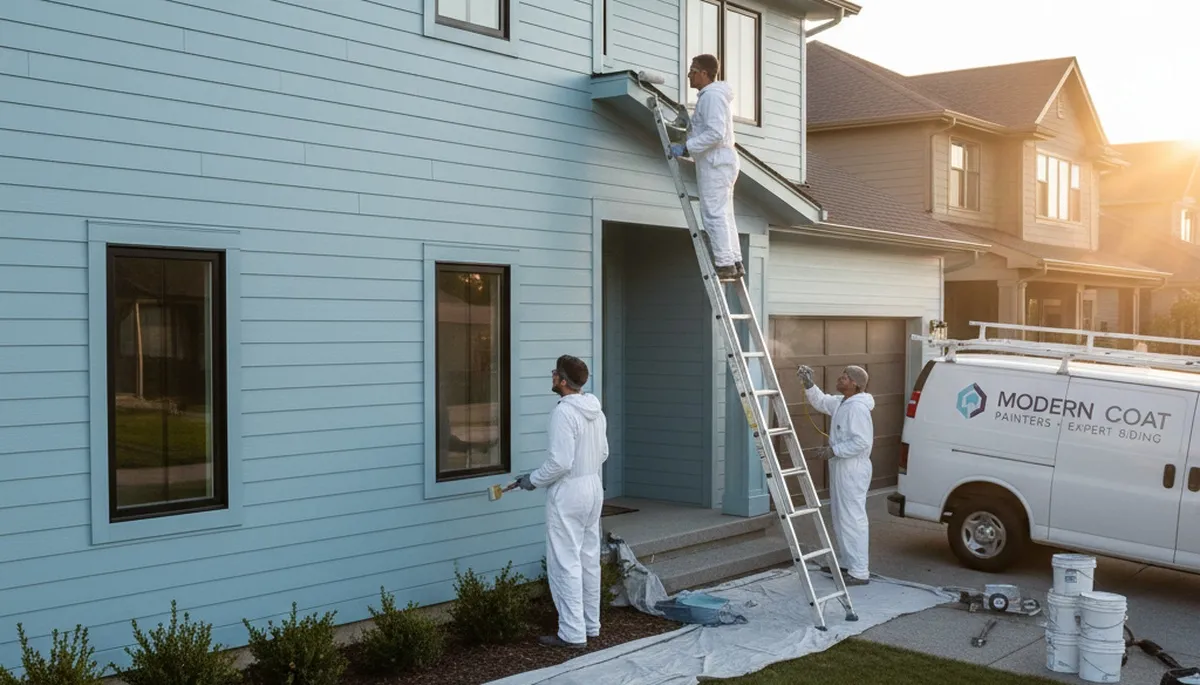 Professional siding painting on San Jose CA home by expert exterior house painters