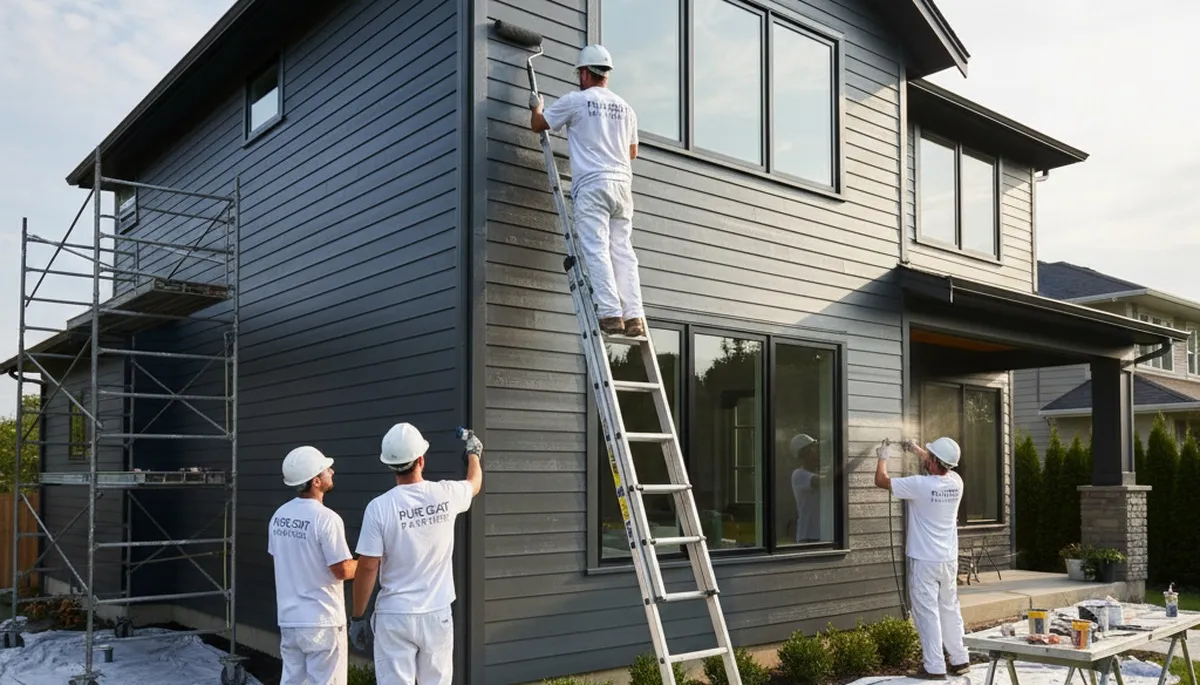 Professional siding painting on a San Jose CA home exterior by expert house painters