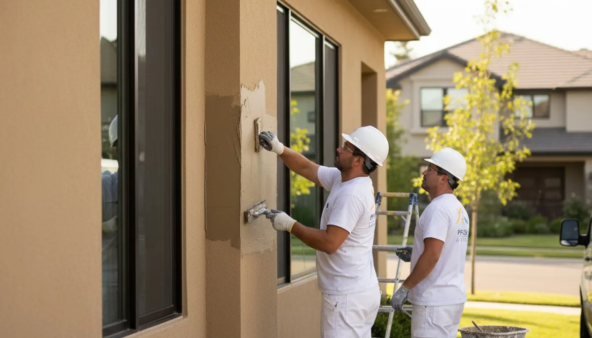 Professional stucco repair on San Jose CA home exterior for durable, weather-resistant finish